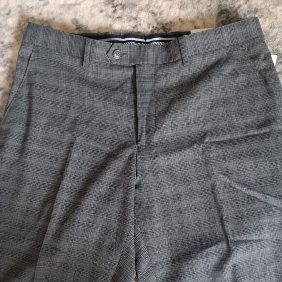 Penguin Original Men's Plaid Suit Pants Stretch Slim Fit 33x32 Grey/Blue NWT - Picture 4 of 9